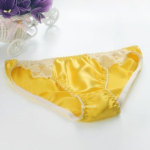 3 Pairs/lot Womens 100% Silk Sexy Panties Bikinis Underwear Knickers High-cut