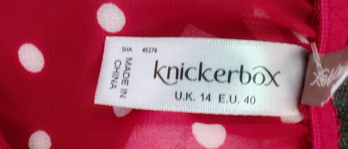 Knickerbox Red & White Polkadot Tanga Style Knickers Size 14
