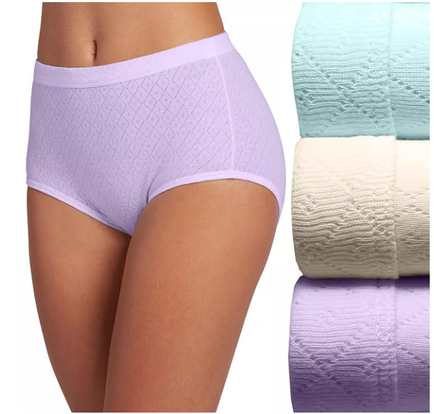 Women Jockey 3-Pack Briefs (VIOLET VEIL ASST) Breathe Comfort Classic Underwear
