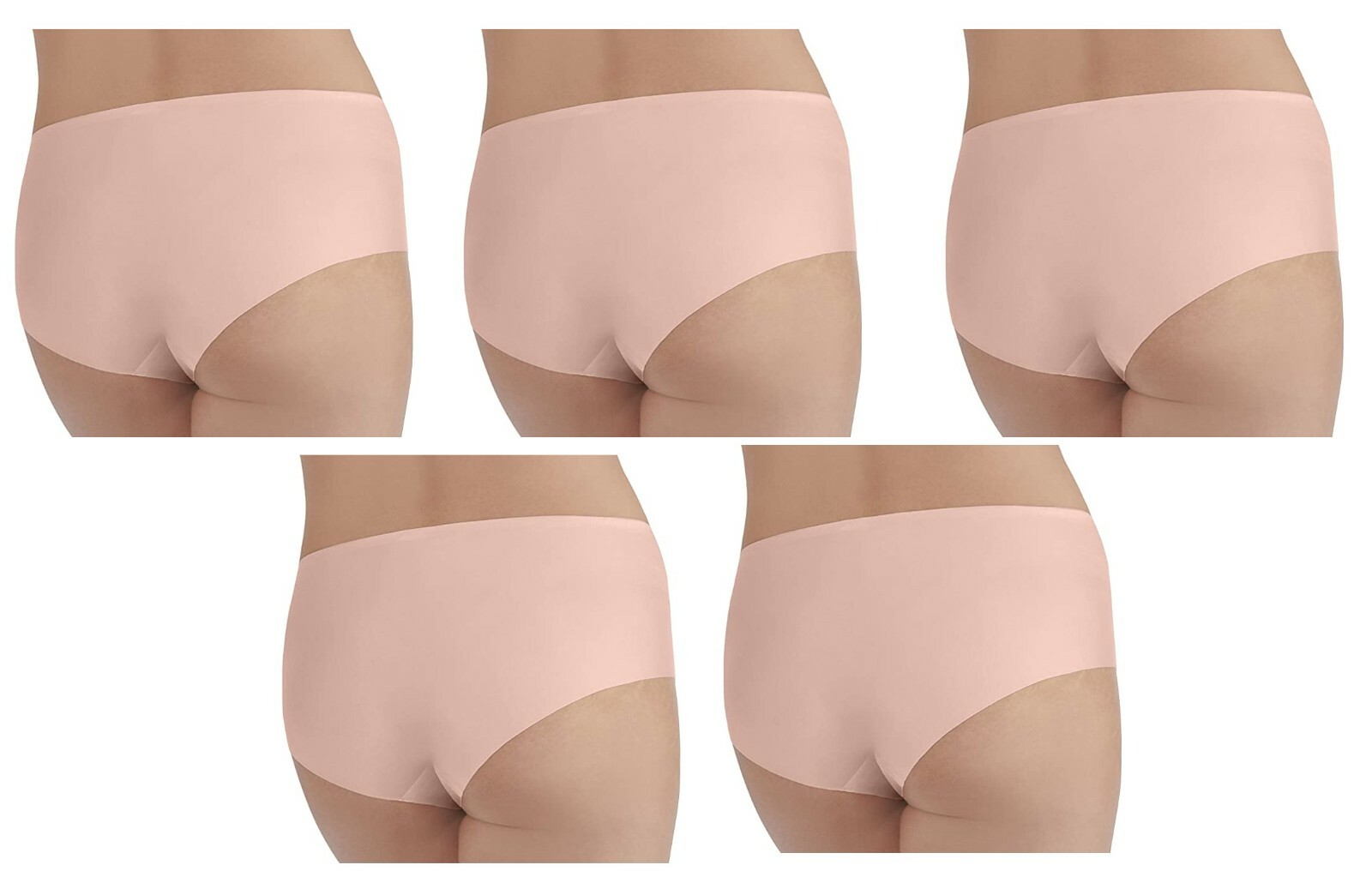 5 pc Vanity Fair Women’s Nearly Invisible Hipster Panties 18243 In Buff 6~7~8