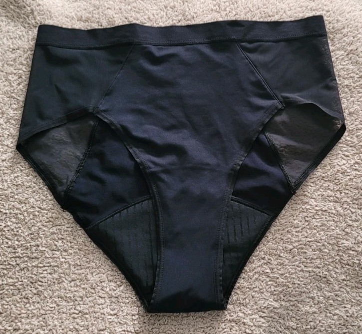 Saalt Leakproof French Cut High Waist Black Panty Regular Absorbency Sz Medium