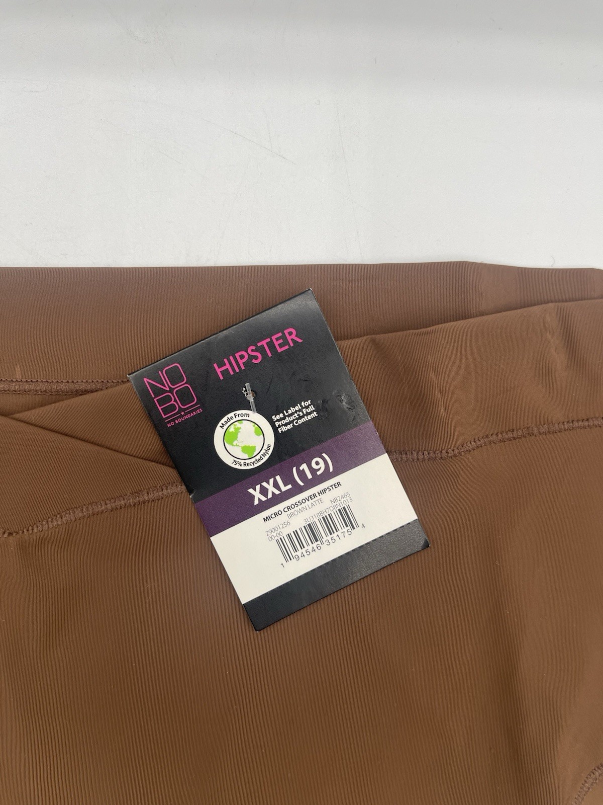 No Boundaries Women’s 2XL Nylon Blend Micro Crossover Hipster, Brown Latte NWT