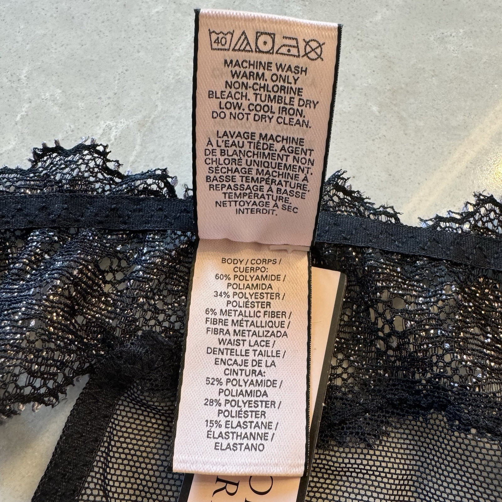 NEW! VS VICTORIA’S SECRET LG ~ BLACK LACE PANTY ~ HIGH WAIST CHEEKY DREAM ANGELS