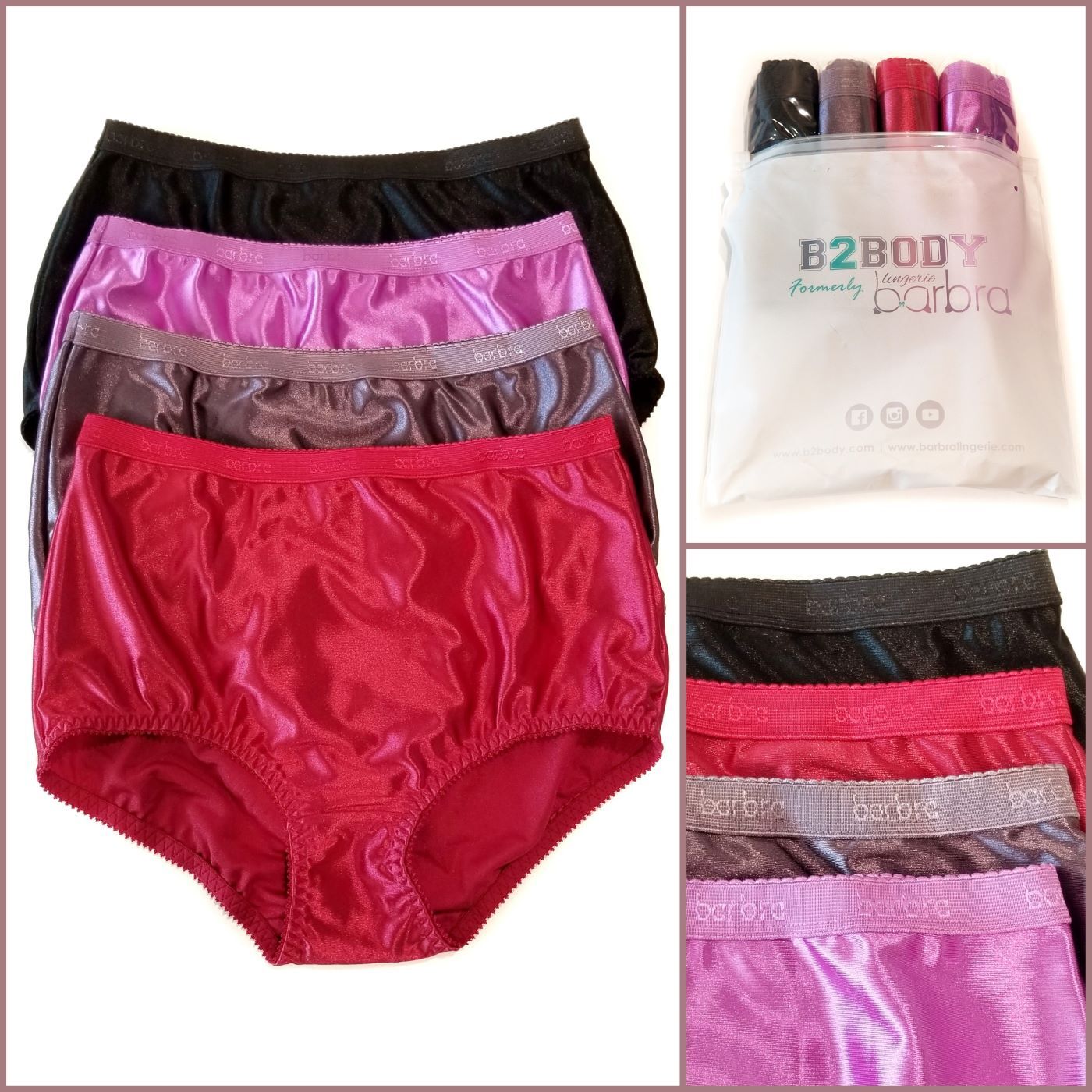 Barbra Women Full Coverage High Waist Light Tummy Control Satin Girdle Panties