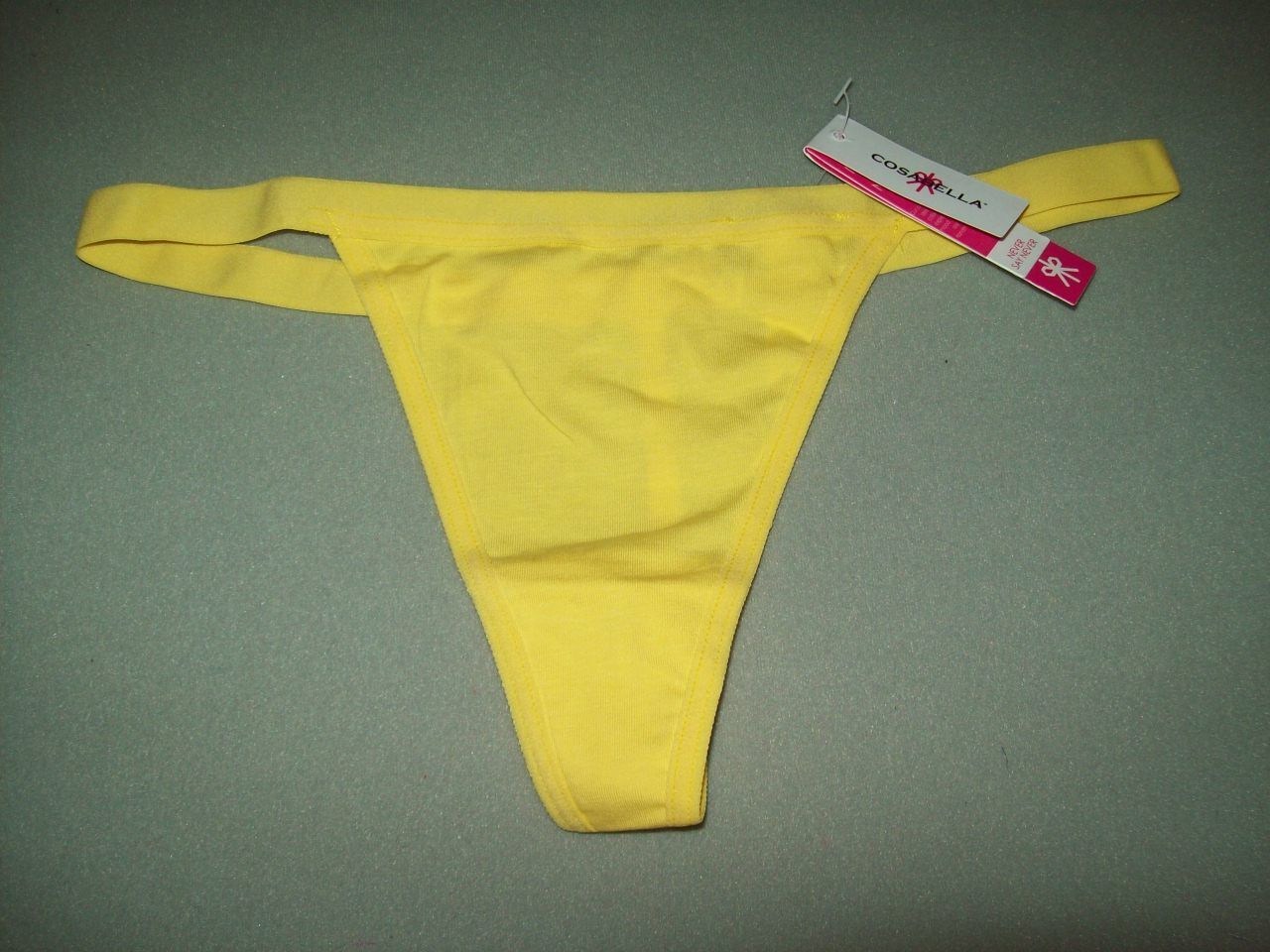 NEW COSABELLA g-string THONG COTTON/ELASTANE YELLOW NEVER 0222 one size