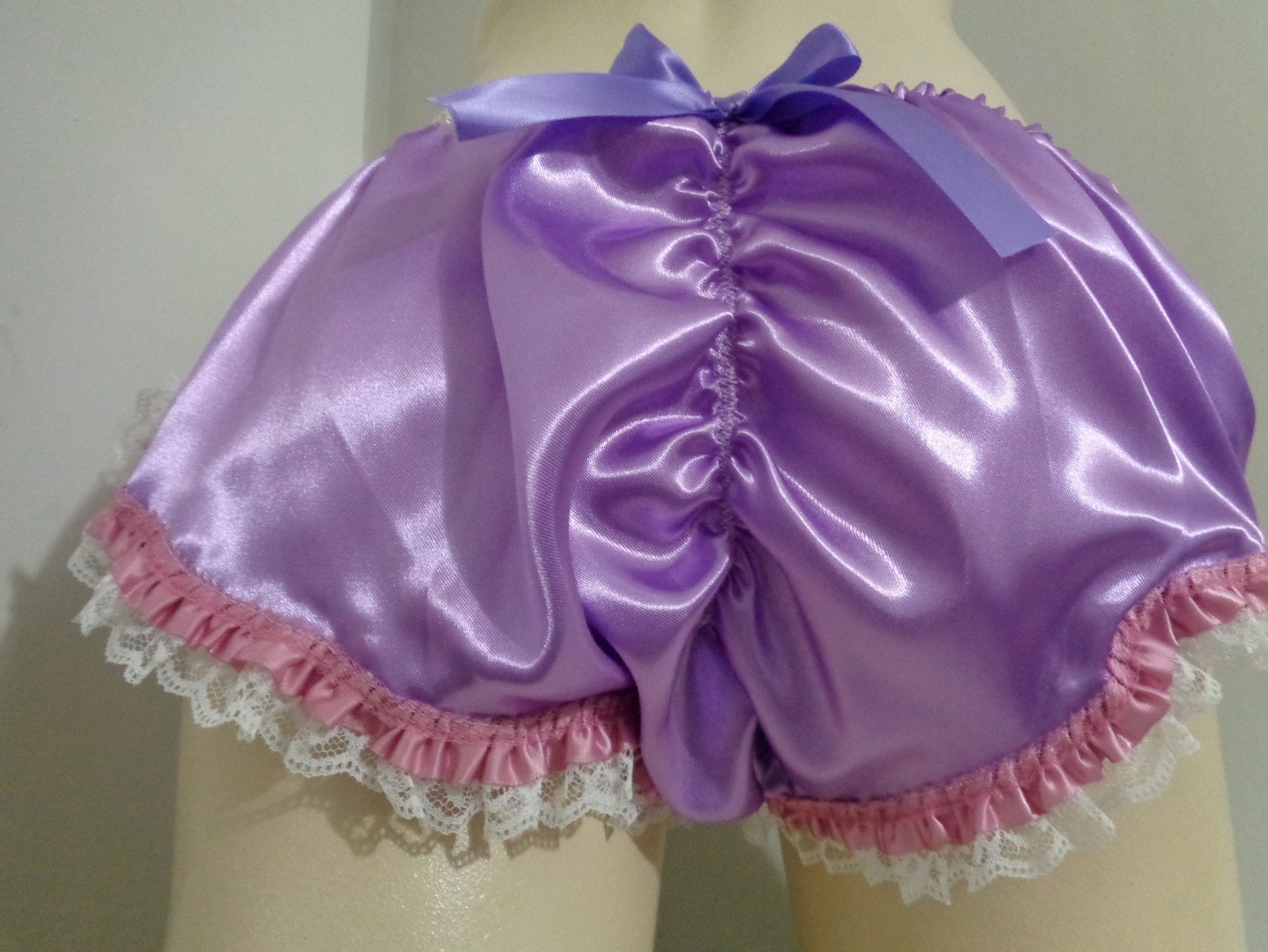 adult sissy lavender ** *frilly men satiny bikini panties bloomer dress-up 33-47