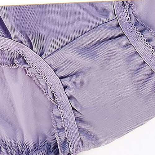 Lot 7 Pcs Ladies Womens Sexy Panties Sheer Mesh Underwear Low Waist Ruffle Brief