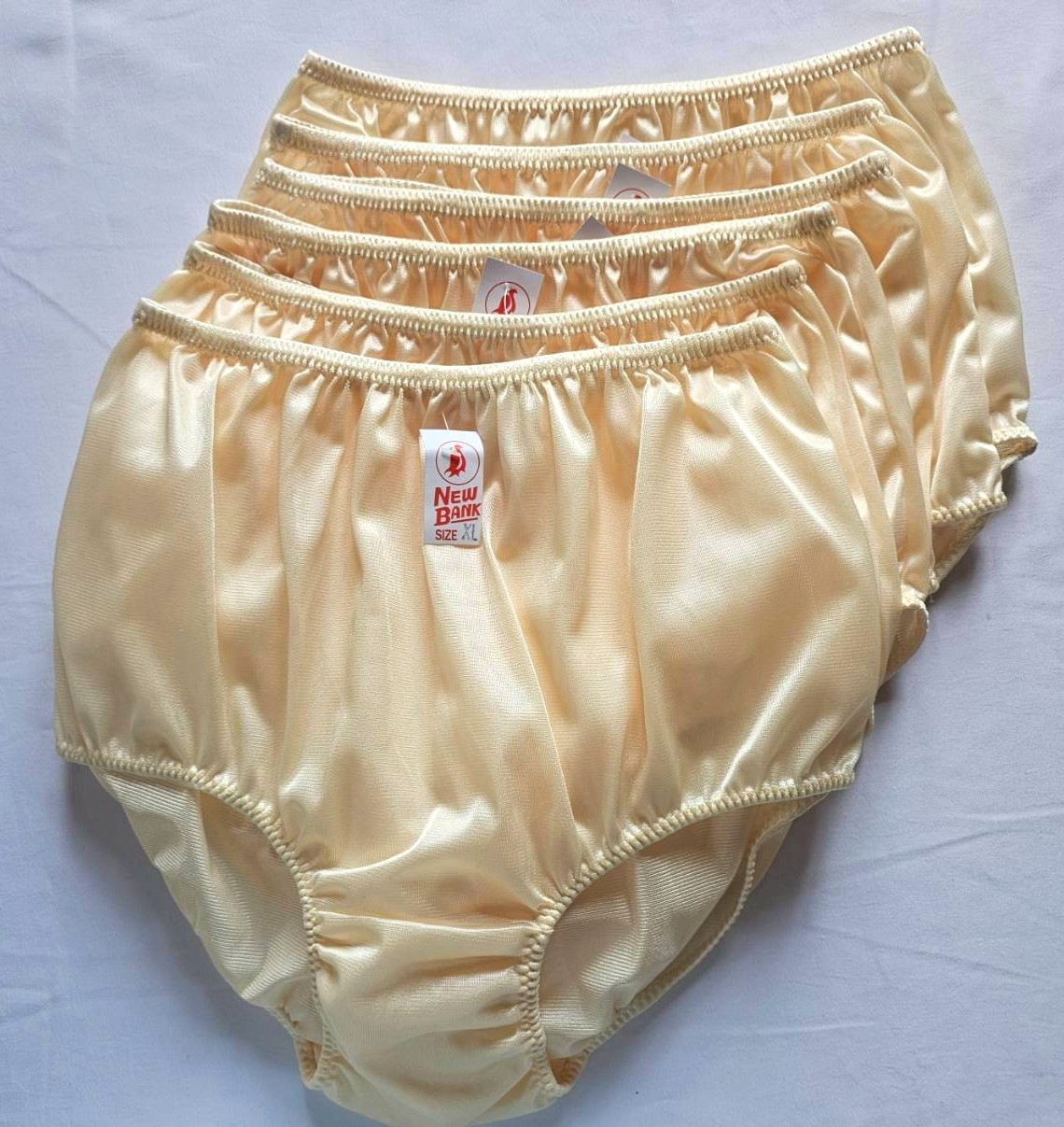6 Nylon Underwear Panties Comfort Woman Man Briefs High Waist 36″-42″ XL/Yellow