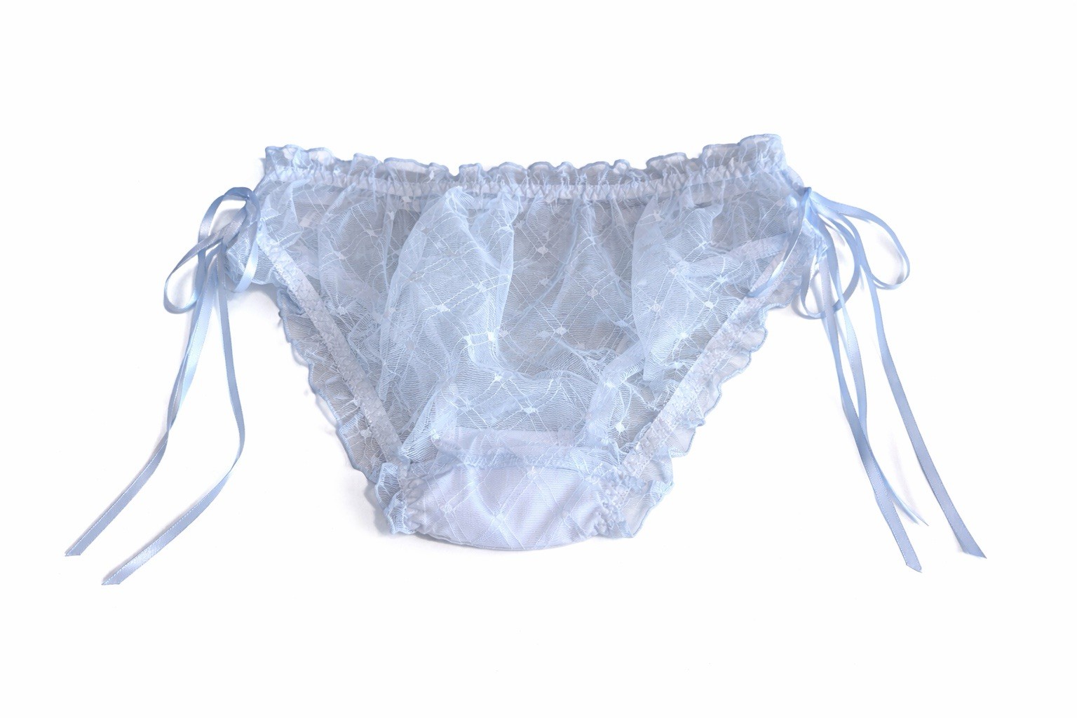 Sexy Women Sheer Lace Panties See Through Underwear Baby Blue Size 3XL new
