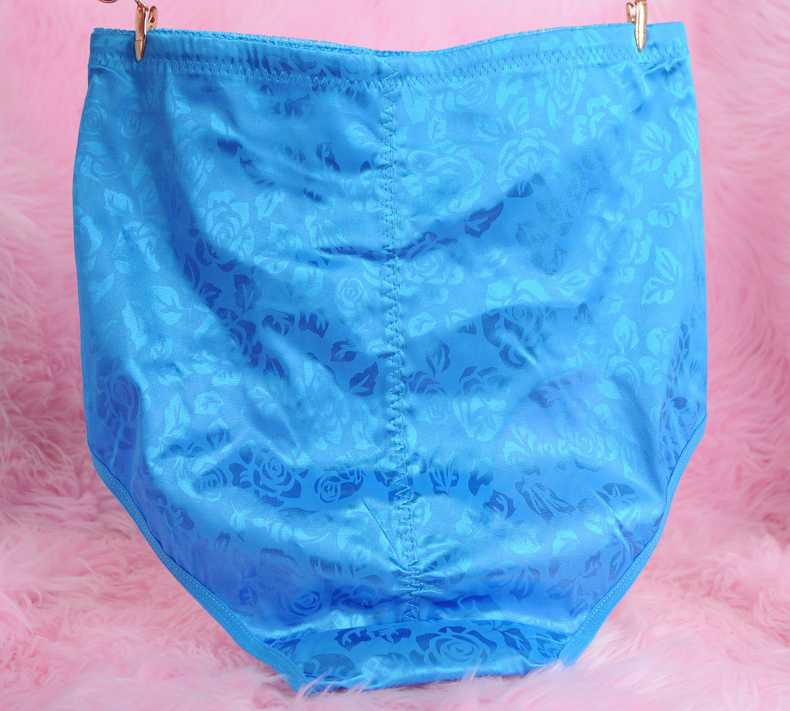 Fancy Embossed Floral Satin High Cut Brief Slimming Panties sz M L XL 2XL 3XL