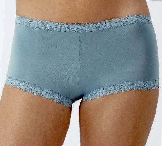 MAIDENFORM Fabulous Fit Classic Lace Trim Blue Boyshort Panty Womens M 6 2XL 9
