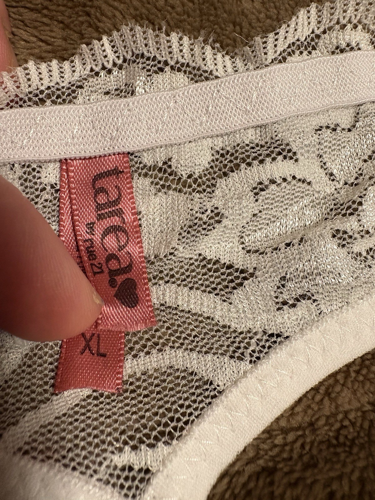 White Lace Thong New Rue 21 Stretchy Xl