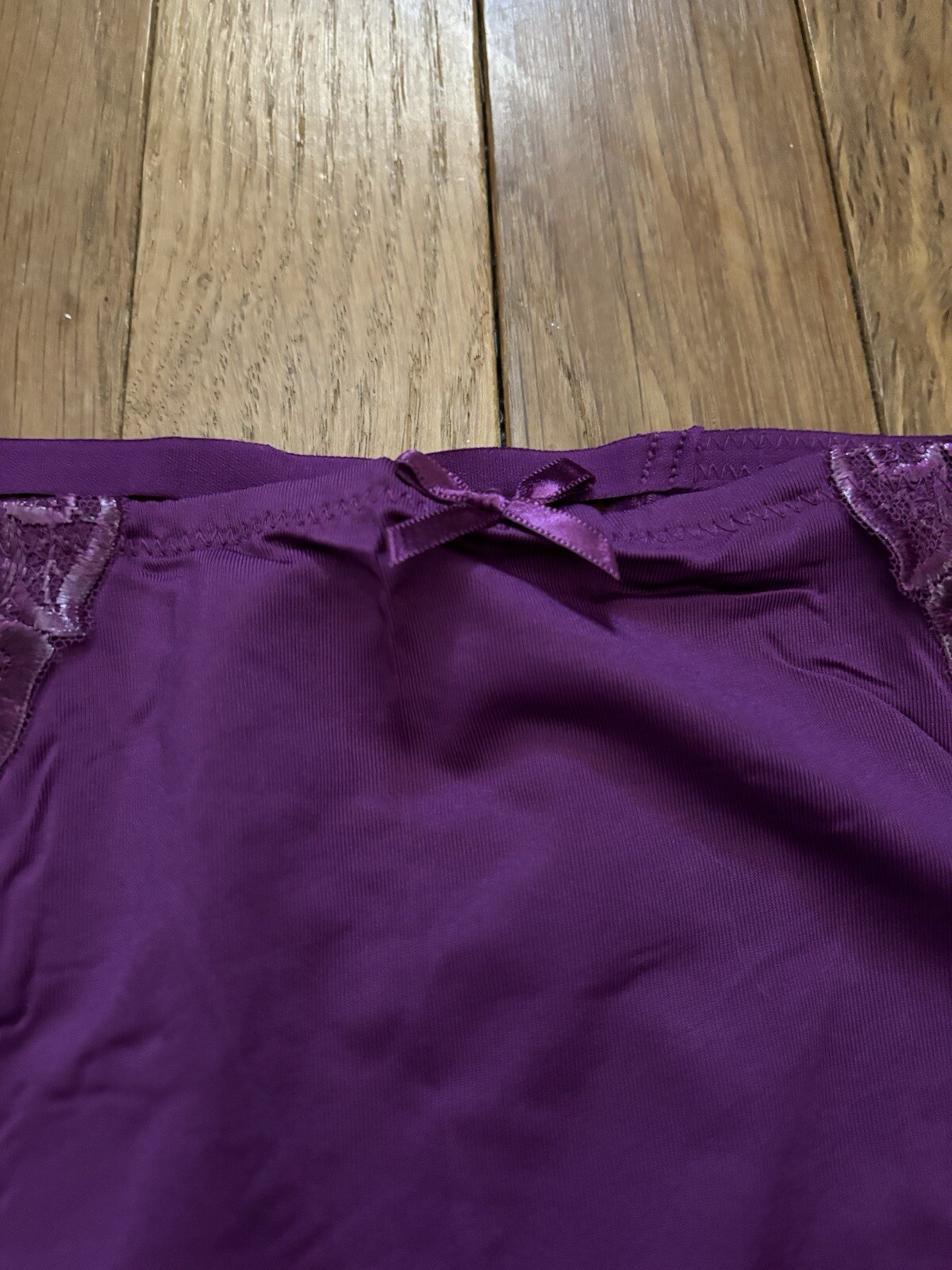 Plus Sz 22/24 Lane Bryant Cacique High Leg Cheeky Panty Lace Embroidered Grape