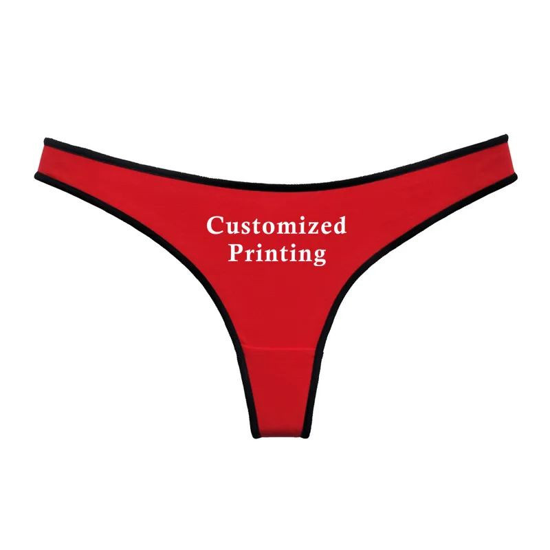Personalised Penties Custom Printed Women Thong Soft Cotton Designer Underwear