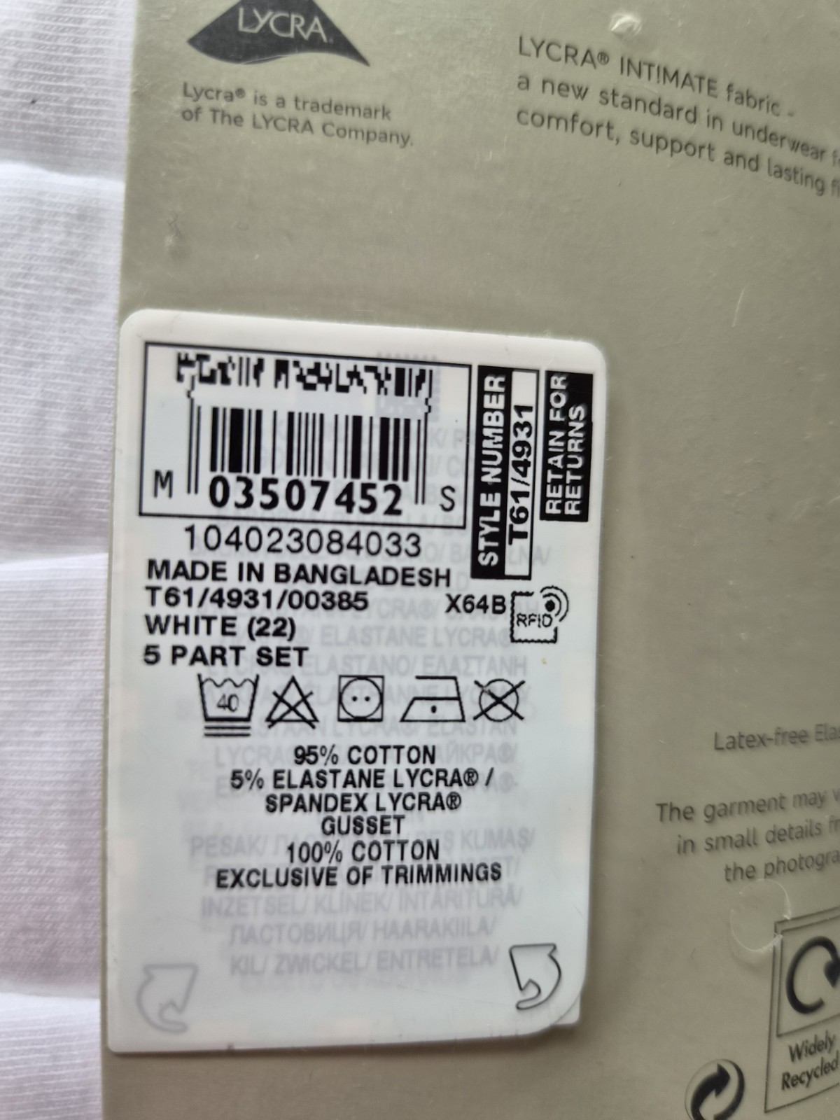 M&S SIZE 22 COTTON BIKINIS KNICKERS BRIEFS WHITE 5 PAIRS NEW MARKS AND SPENCER