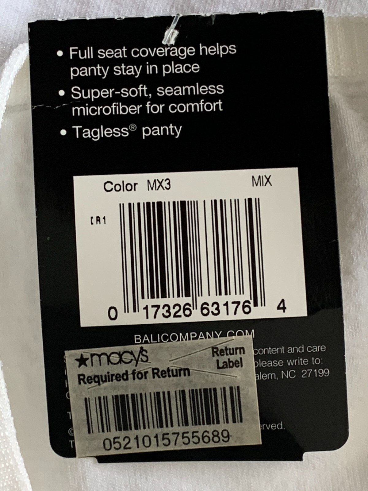 Bali Seamless Comfort Brief Panties Seamless Luxe White A571 Size M/6 NEW