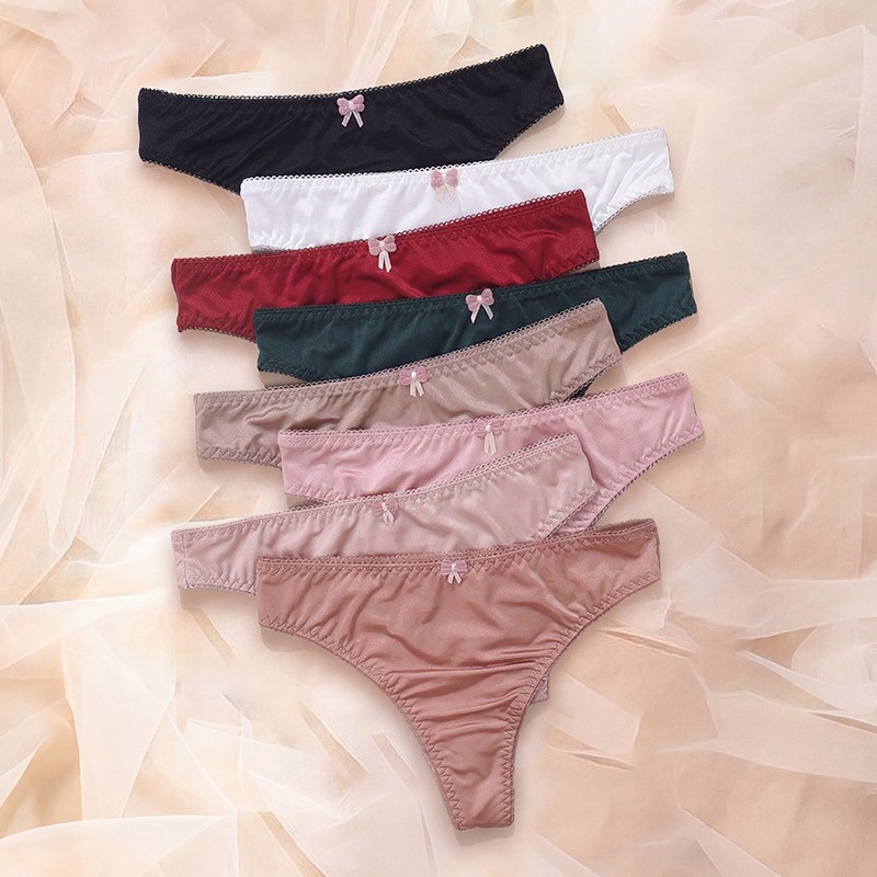 4 Pack Lot Sexy Womens Satin Panties Thongs Bikinis Ladies Underwear Lingeries
