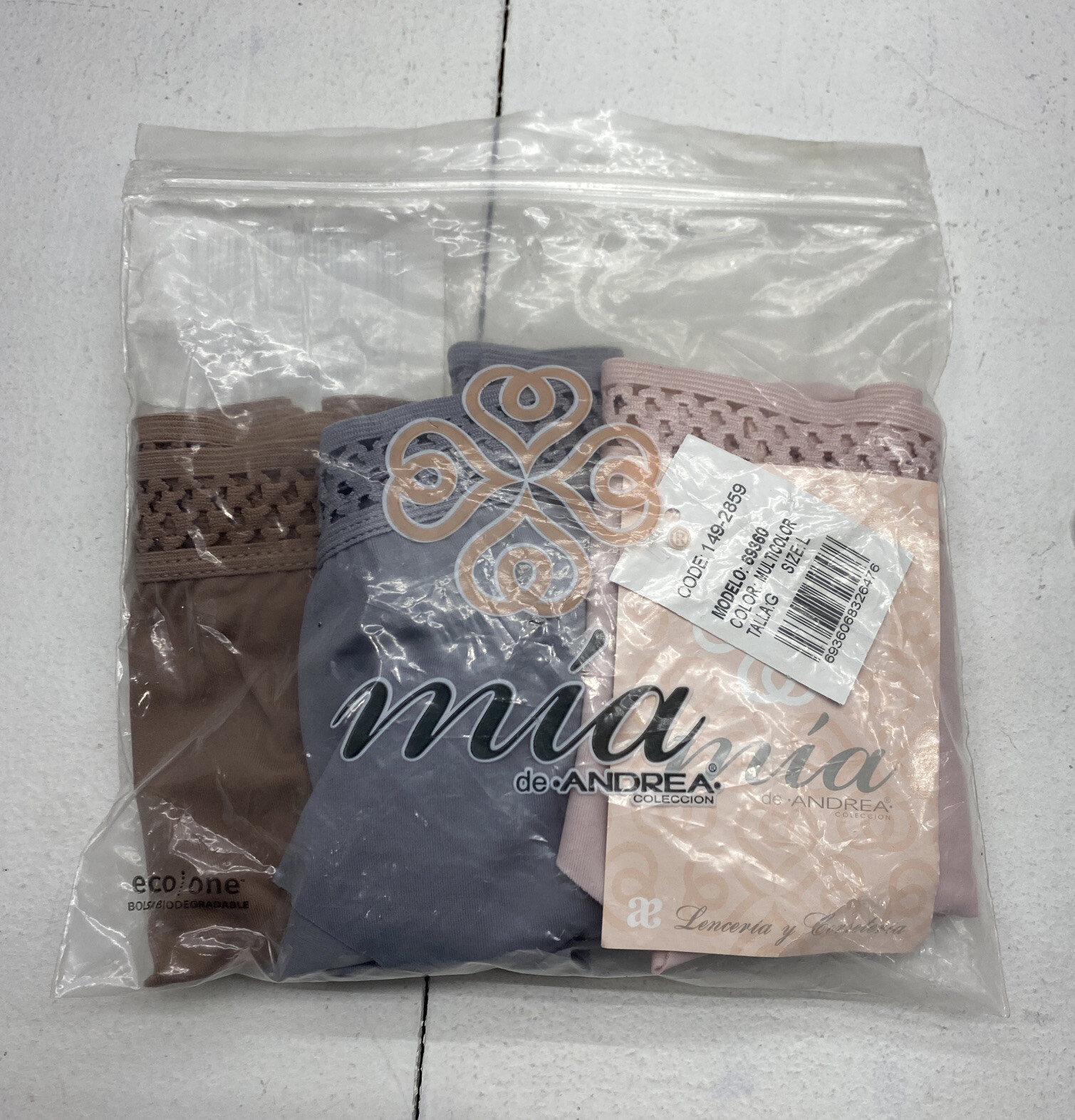 Mia De Andrea Multicolor Cheeky Panties 3 Pack Womens Size Large New