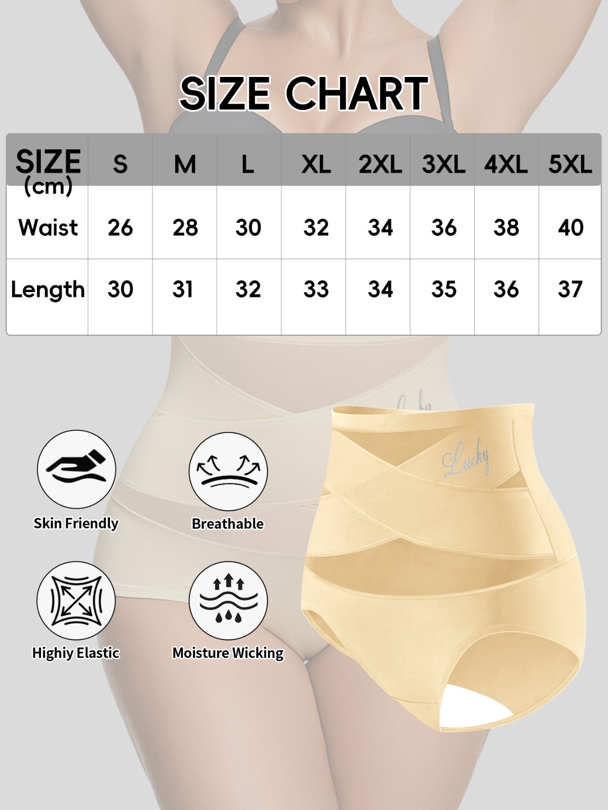 2 Pack High Waist Tummy Control Panties Shaping Cross Strap Briefs Women