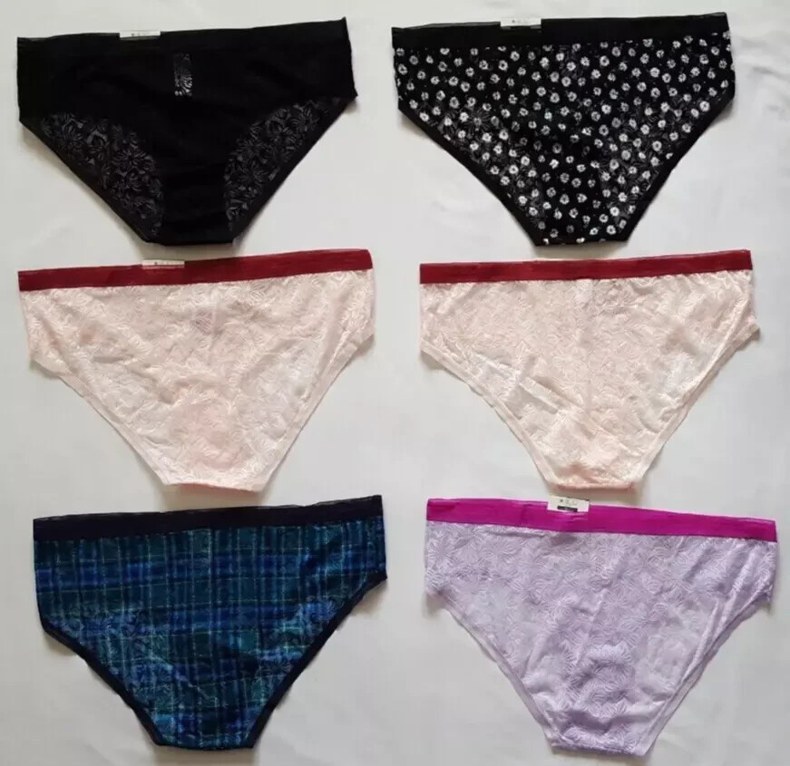 No Boundaries Cheeky Panties Allover Lace Size XXL(19) Multicolor (LOT OF 6)