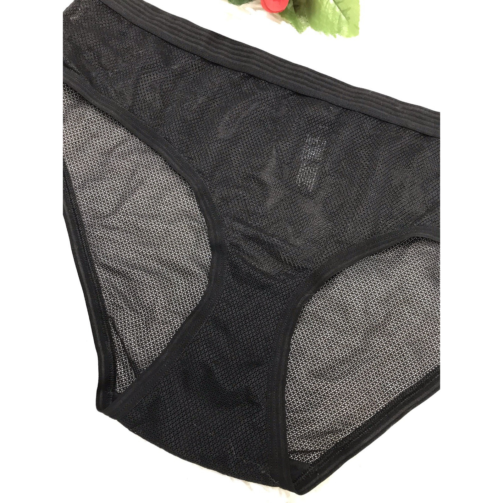 Women’s DKNY DK8623 Dot Mesh Bikini Panty Underwear Size X-Large High Waist NWOT