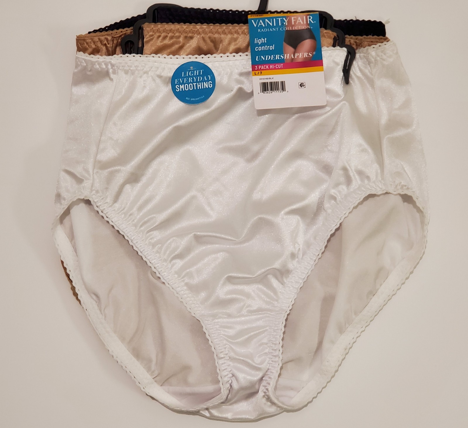 Vanity Fair Radiant Undershaper Underwear Womens S5 to 5XLHi-Cut 3 Pk Multicolor