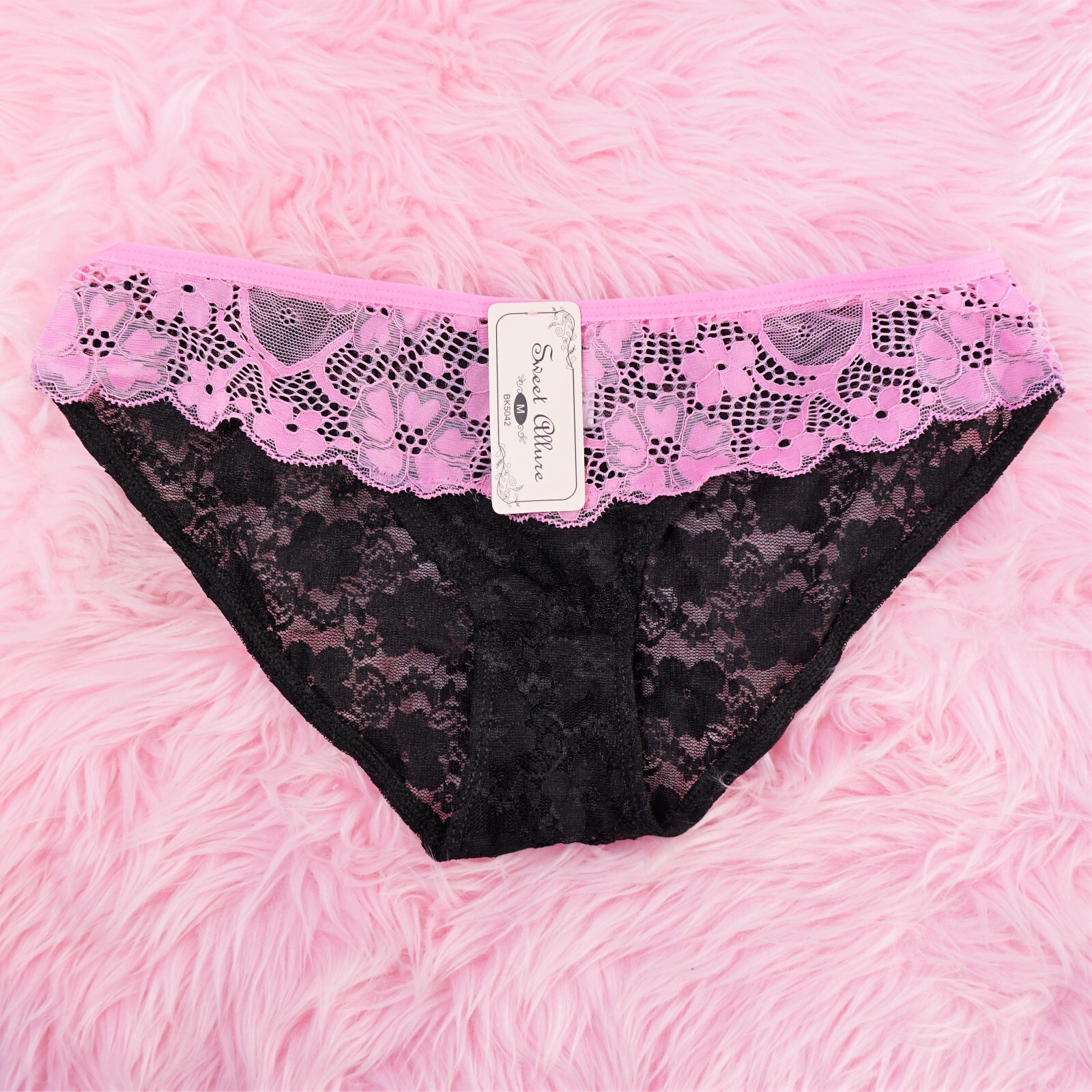 Cheeky Lacy low rise Sissy Bikini Panties ladies 2-tone sheer sz M-XL 6 colors!