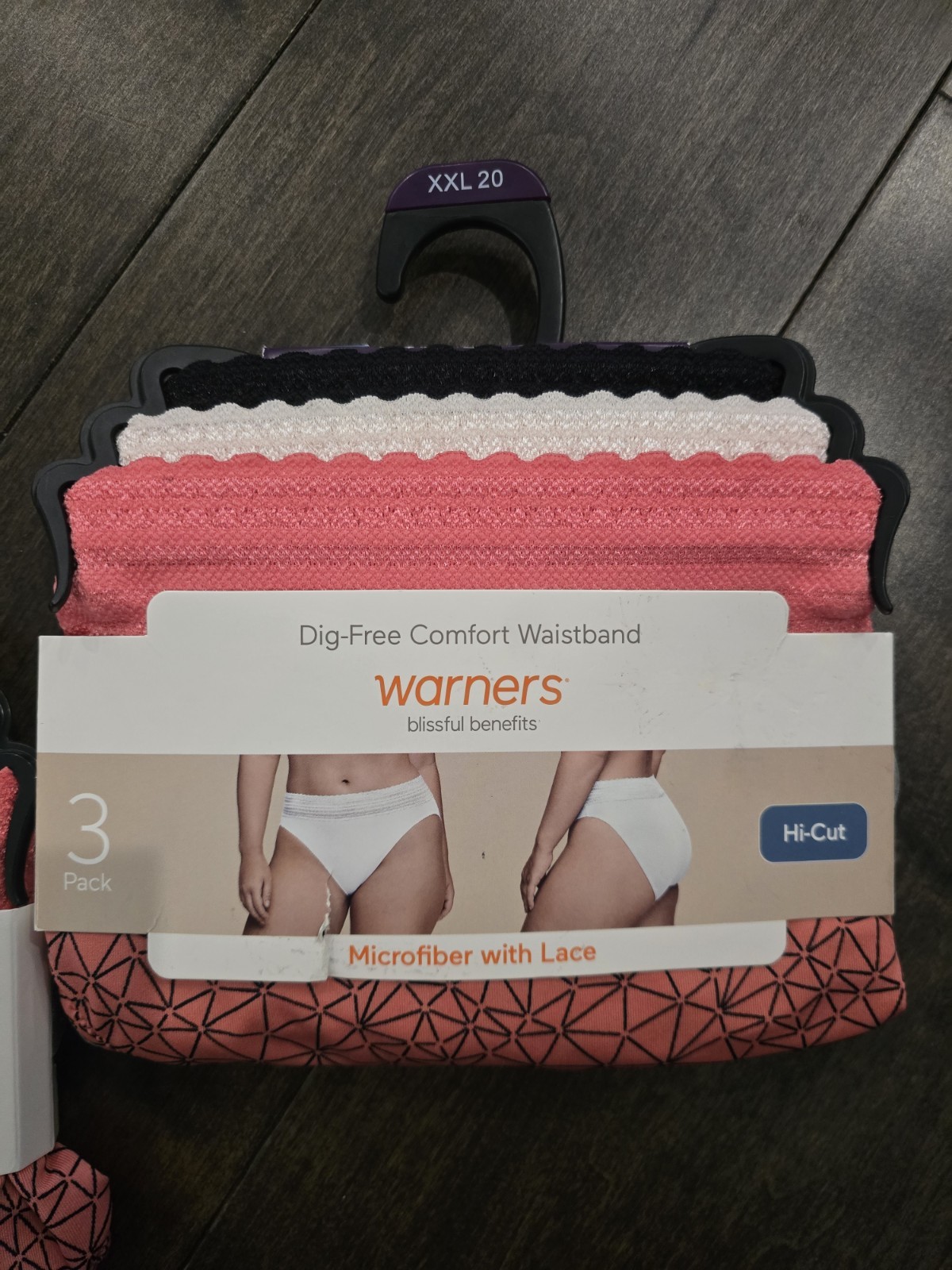 Warner’s Blissful Benefits Hi-Cut Panties 2x 3-Pack XXL Lace NWT