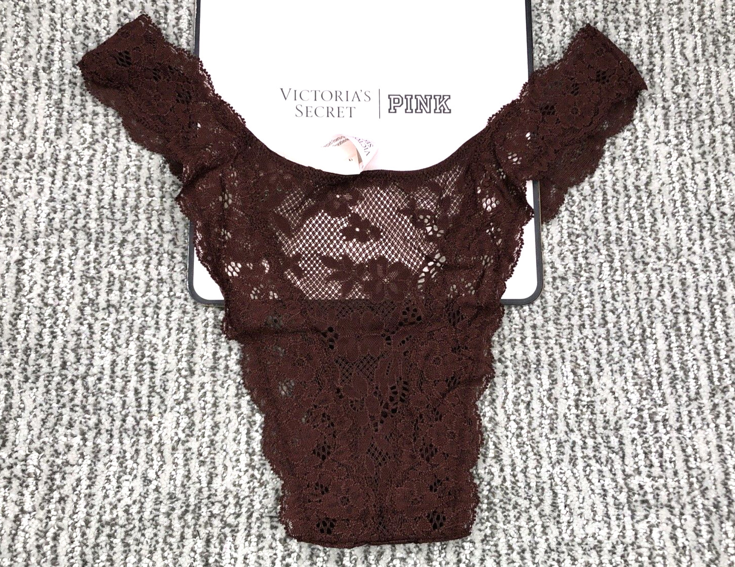 Victoria’s Secret Dream Angels NWT Large Burgundy Lace Brazilian Cheeky Panty