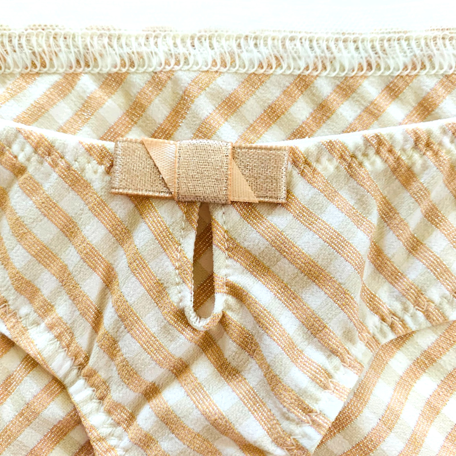 NWT Marie Jo L’Aventure Tomas Gingham Plaid Thong Panty Keyhole Metallic Small