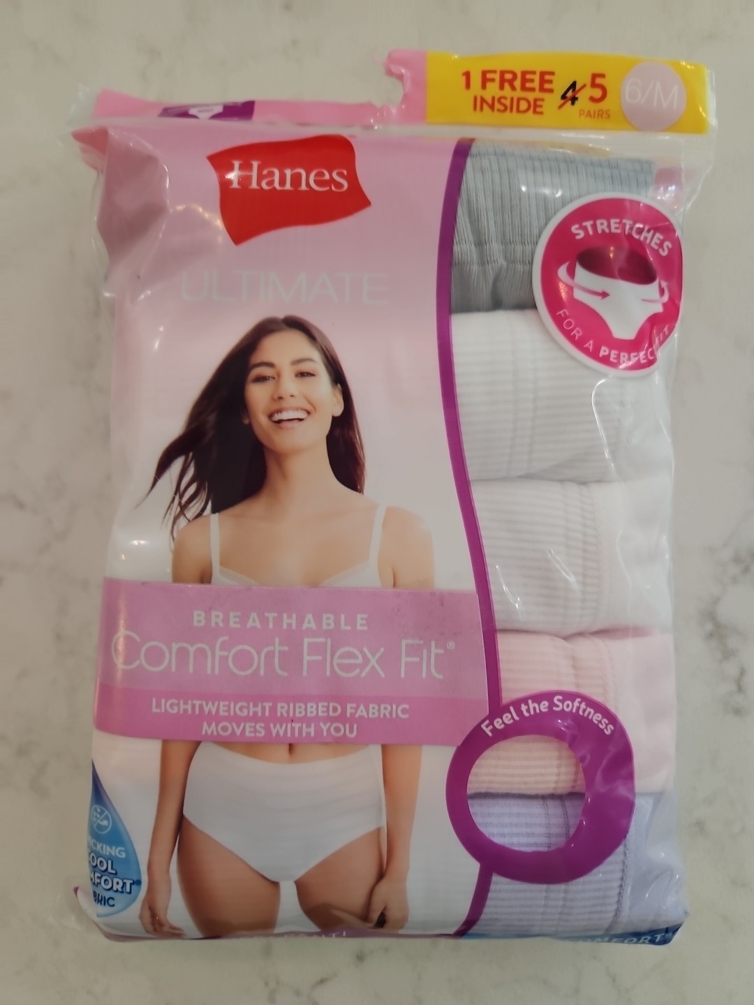 Hanes Women’s Underwear 6 Breathable Brief Flex Fit 5 Pair Cool Comfort Hi Rise