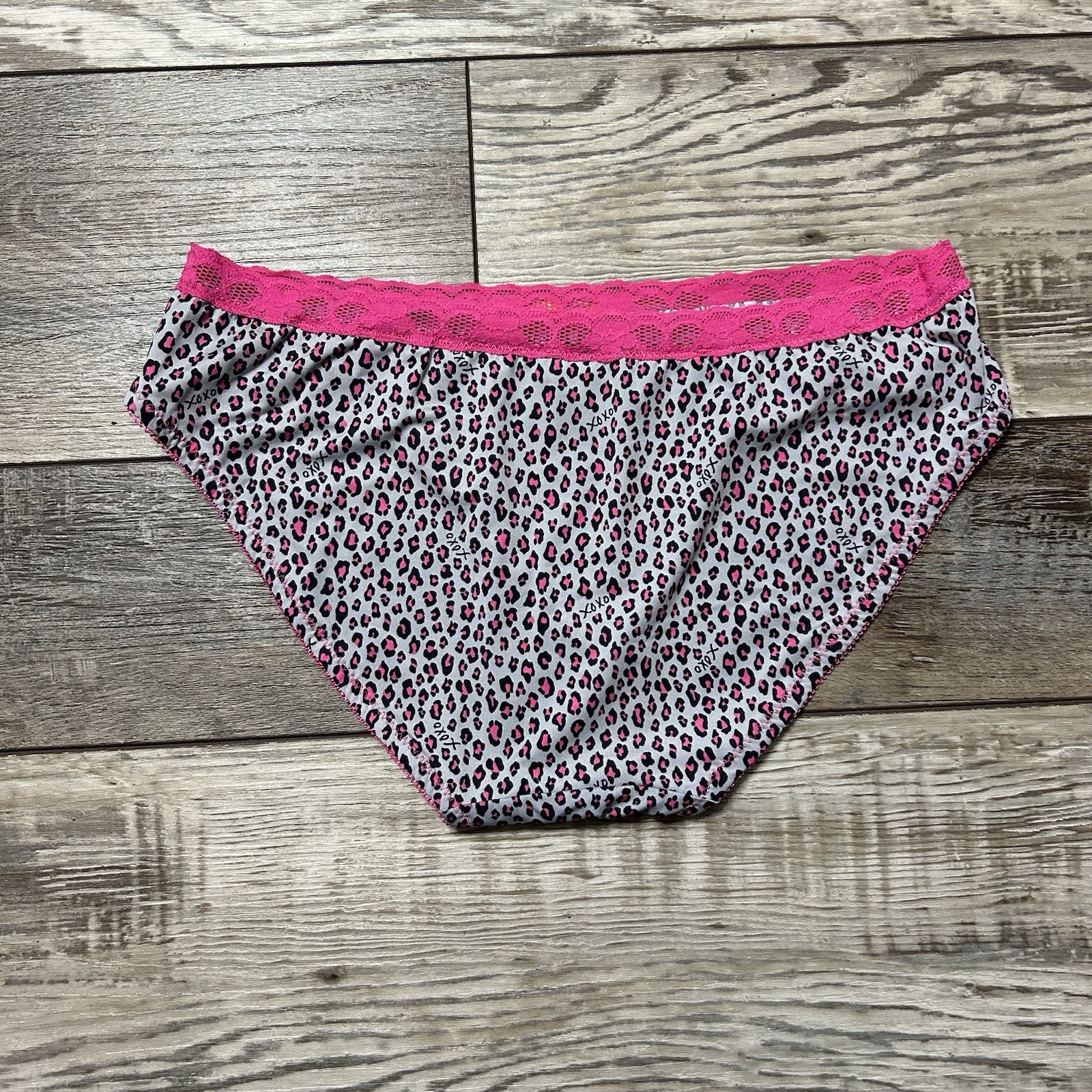 XOXO Bikini Panty Size XL Panties Lot of 3 Underwear Animal Print Bows Pink NEW