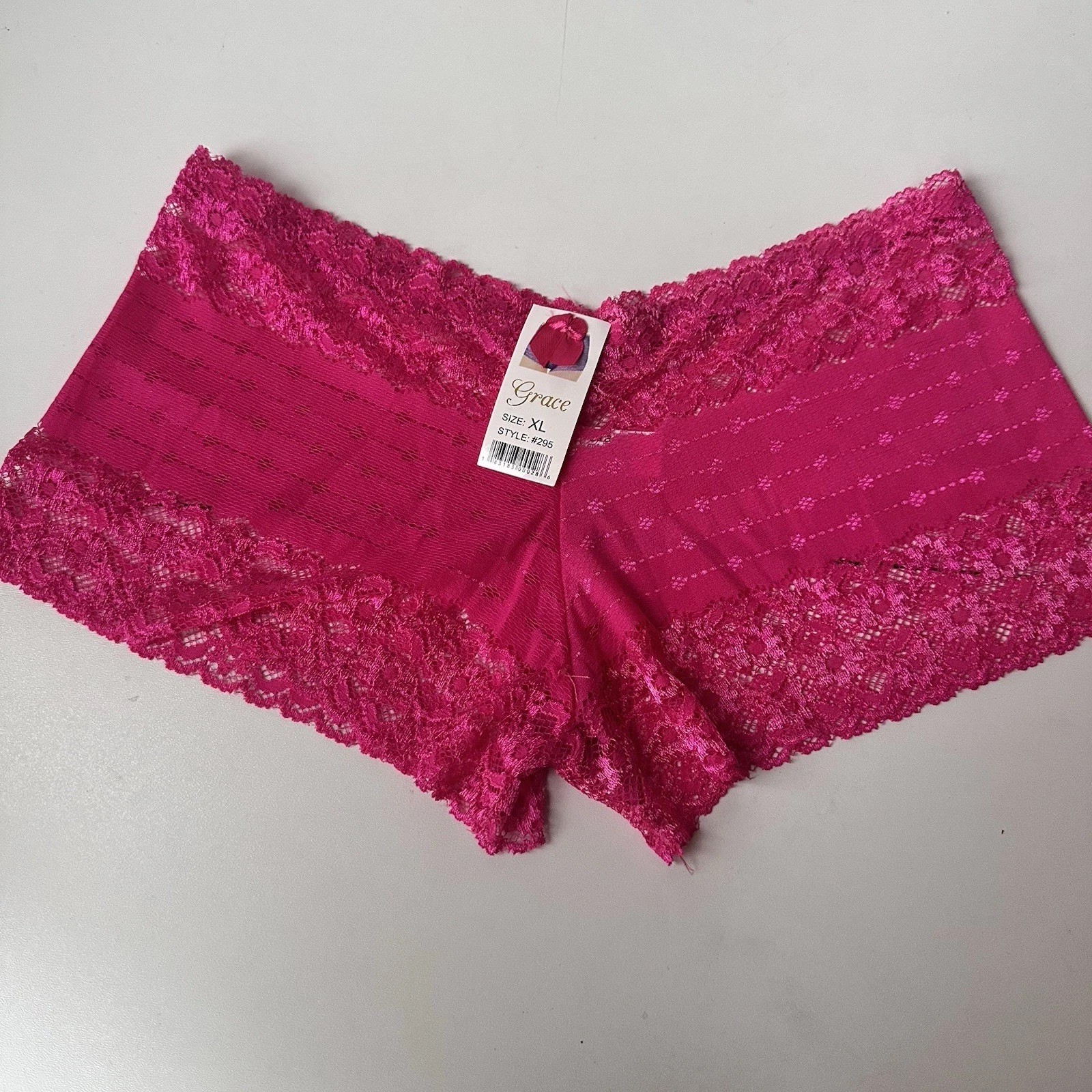 3 Women’s Grace BoyShort Underwear Lace Panties Sexy Low Rise Shortie S: XL