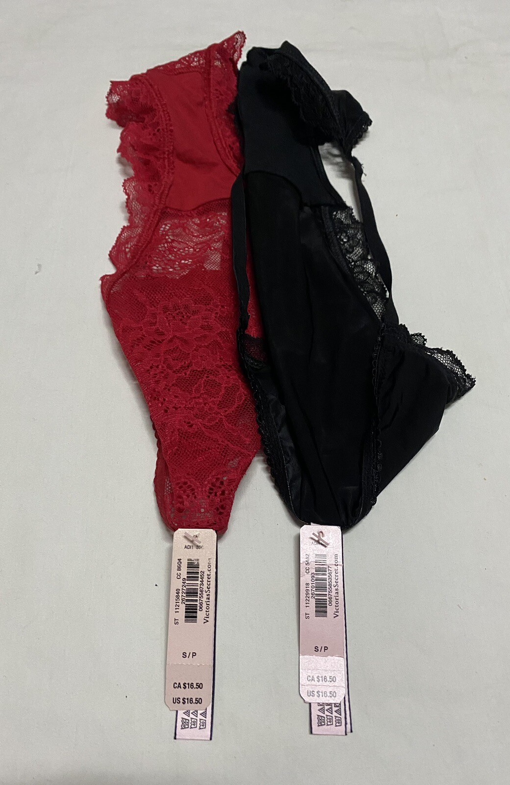 Lot of 2 Victoria’s Secret Sexy Bikini Size Small Black And Red New With Tags.