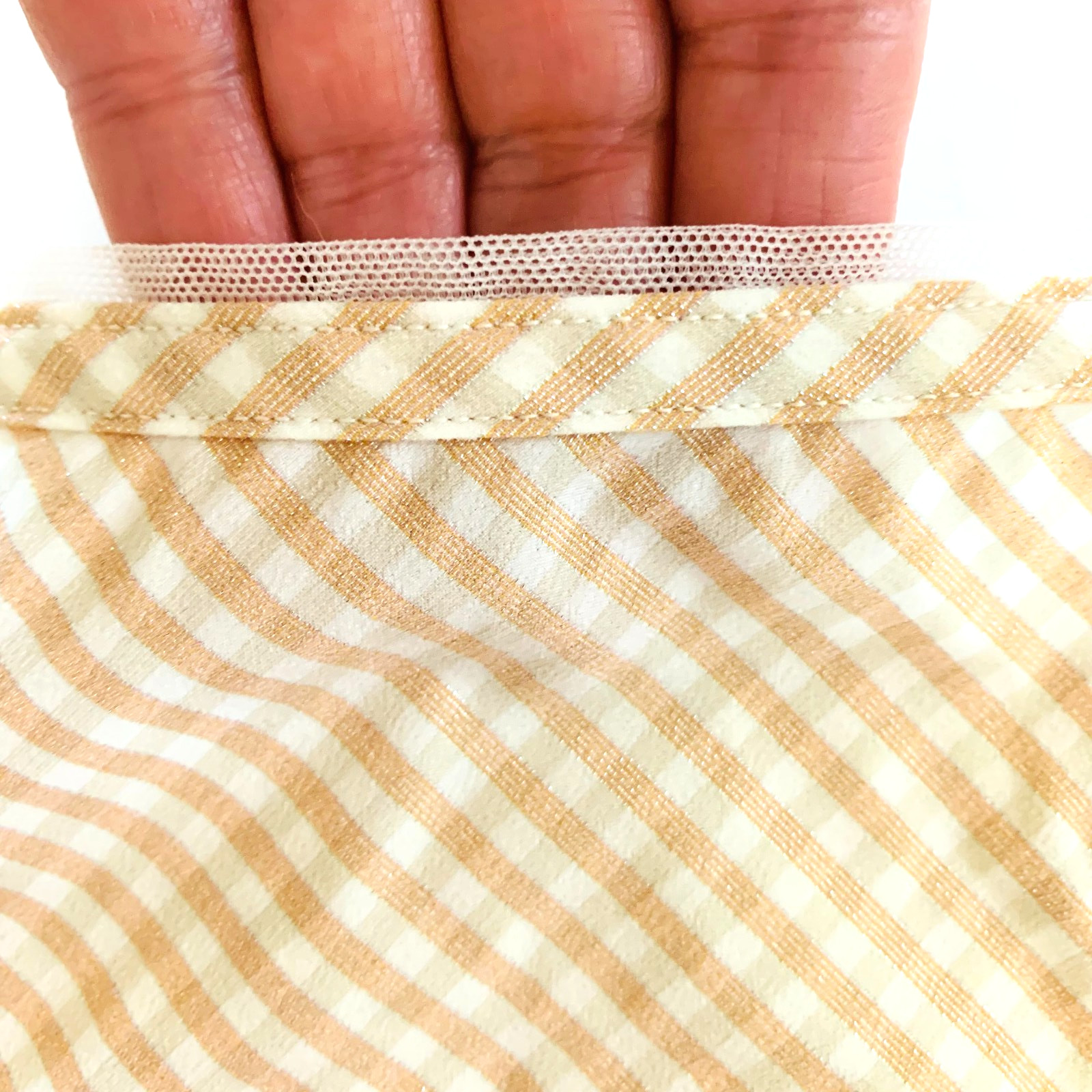 NWT Marie Jo L’Aventure Tomas Gingham Plaid Thong Panty Keyhole Metallic Small