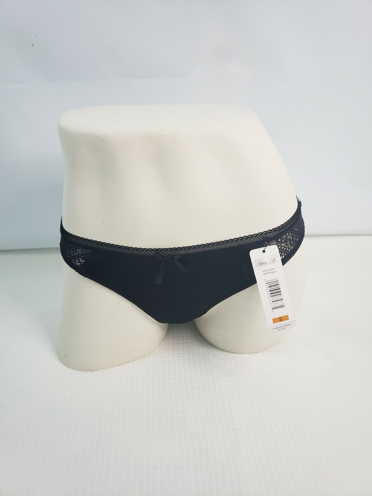 Rene Rofe women’s Black Knit Thong Panty Lingerie Underwear size Small