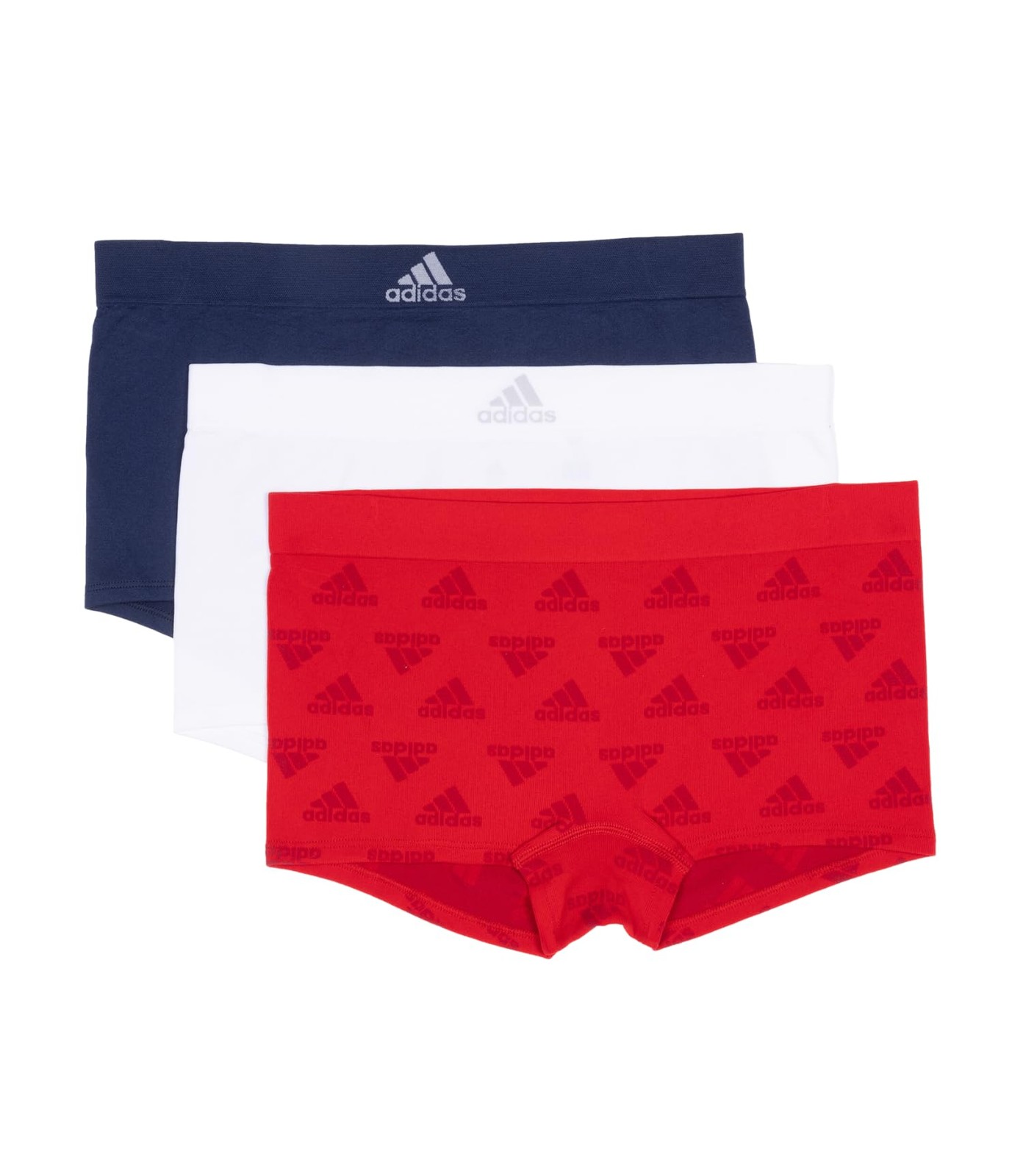 Adidas Women Seamless Boy Shorts Underwear 3-Pack Vivid Red Large