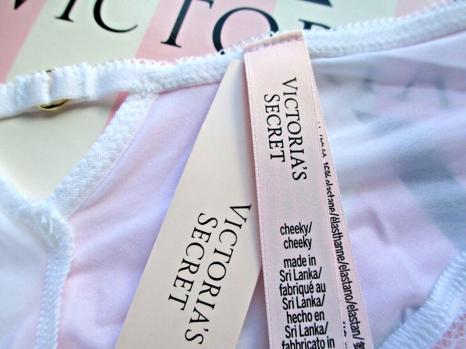VICTORIA’S SECRET VERY SEXY High Leg Cheeky Panty M XL White NWT Lace Trim VS