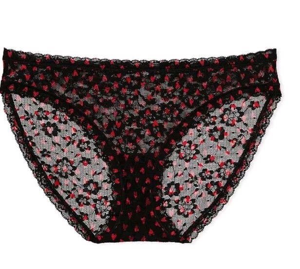 NWT Victoria’s Secret THE LACIE Lace Bikini Panty Posey Lace Size L.