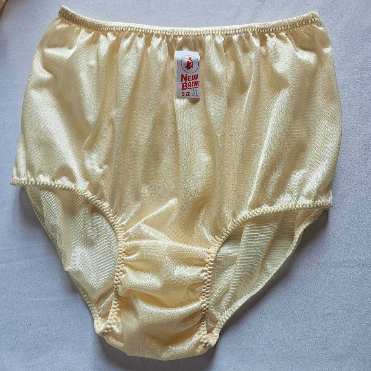 6 Nylon Underwear Panties Comfort Woman Man Briefs High Waist 36″-42″ XL/Yellow