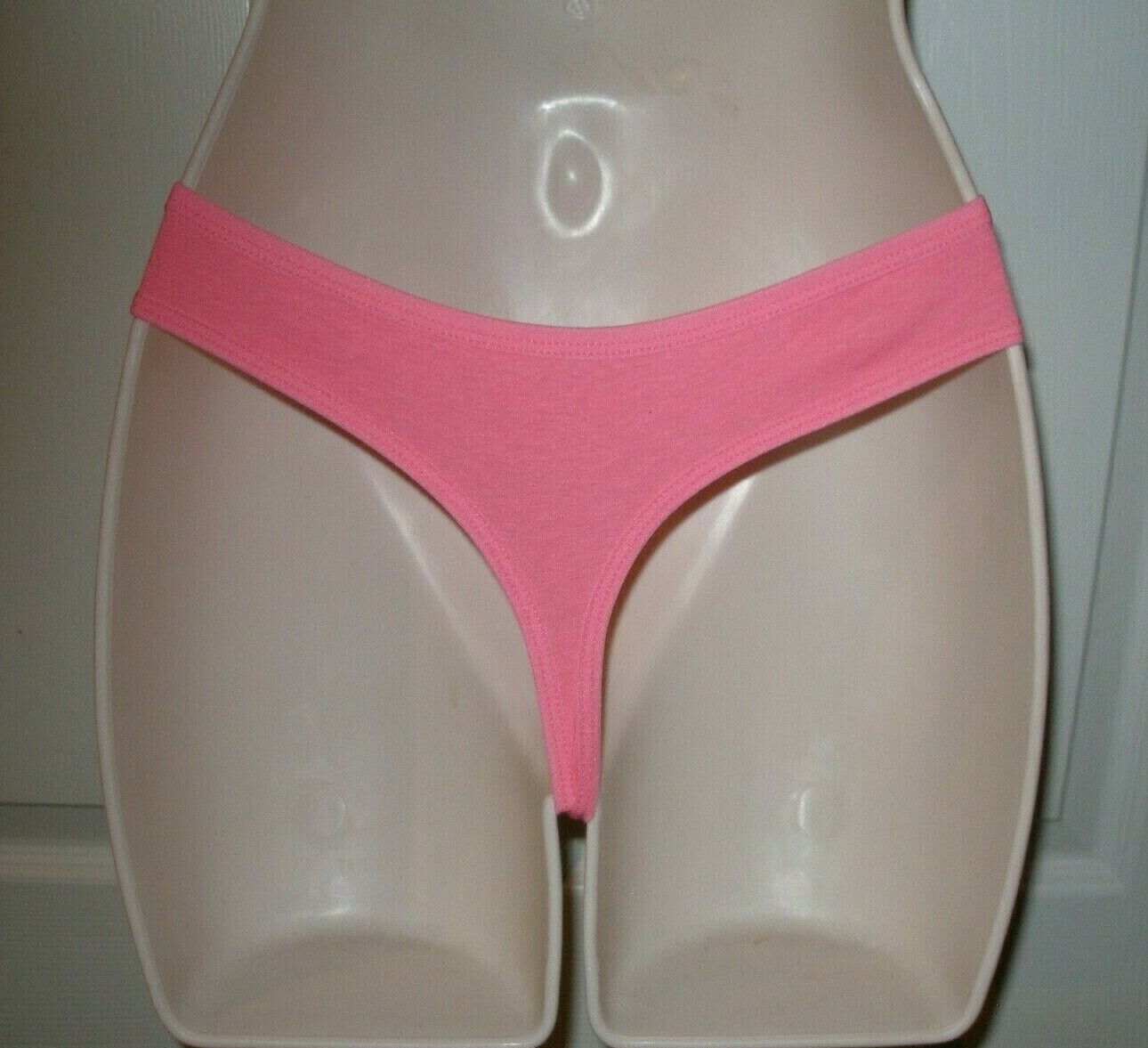 Mamia Women’s Large Pink Thongs Panties Cotton with Lace Front NWT