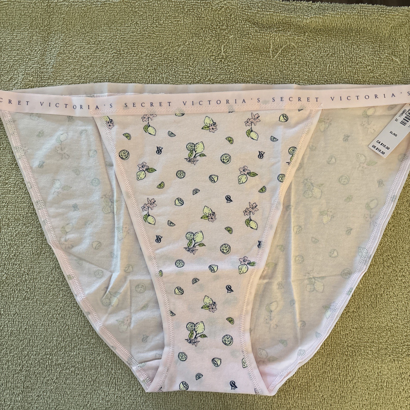 Victoria’s Secret XL, Pink, Lemon, Cotton String Bikini Panty