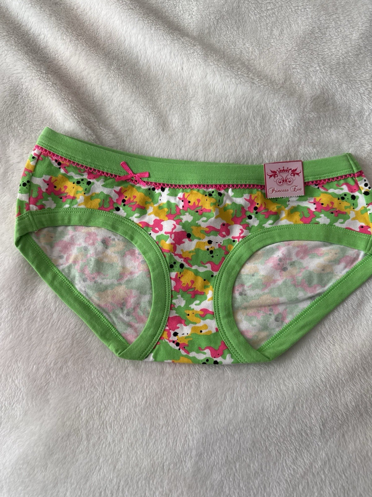 Princess Eve women’s Hipster Underwear Size 5 Camo Green Pink Yellow Cotton