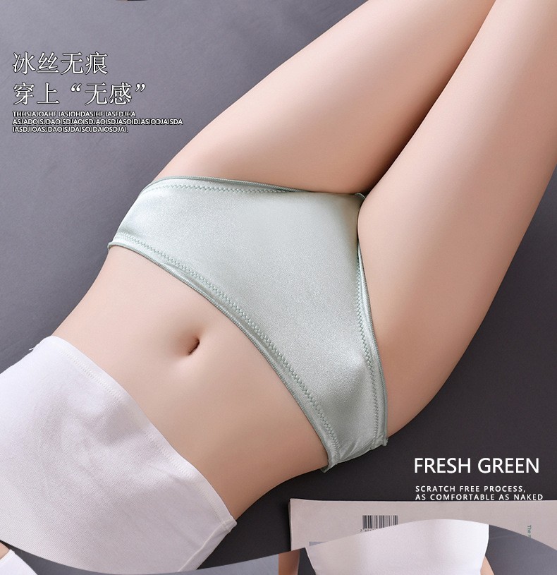 S-XL 3 Pcs Lot Womens Sexy String Satin Bikinis Panties Silky Briefs Underwear