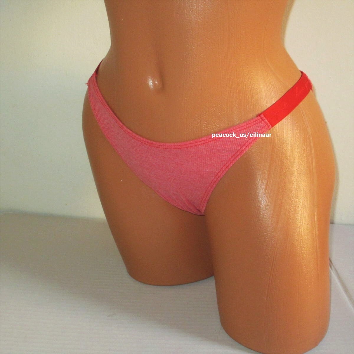 PINK Victorias Secret Cotton High Leg String Bikini Panty XL Logo Strap