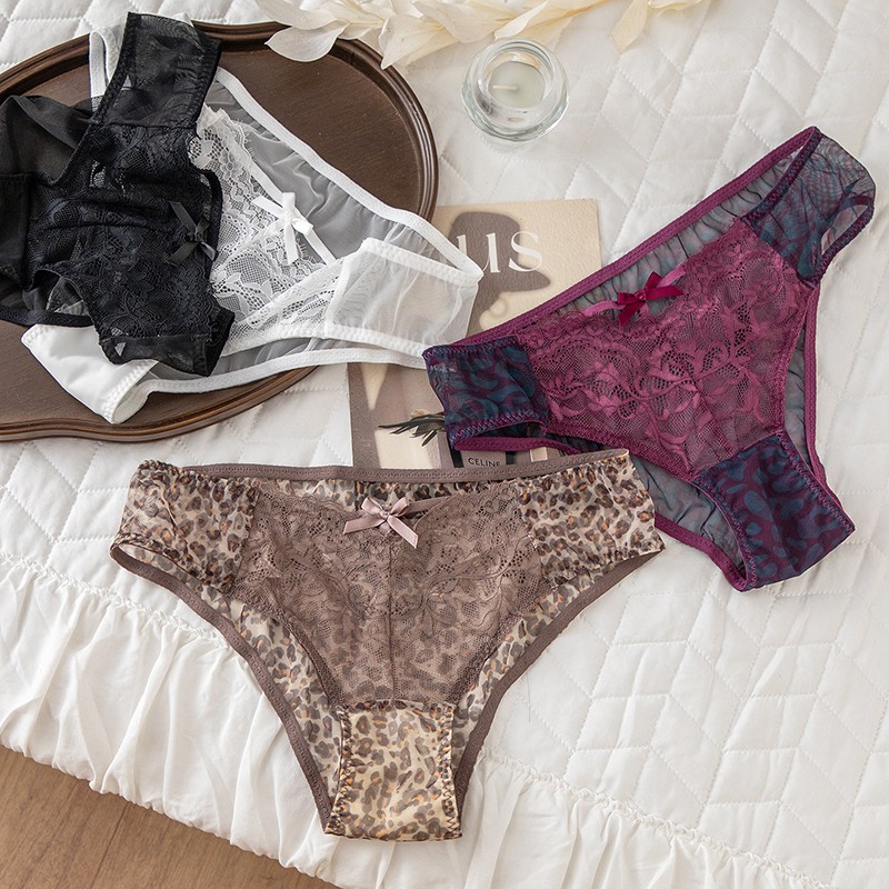 4 Pack Lot Sexy Ladies Womes Lace Panties Underwear Sheer Briefs Lingeries Sissy