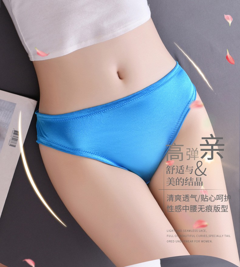 S-XL 3 Pcs Lot Womens Sexy String Satin Bikinis Panties Silky Briefs Underwear