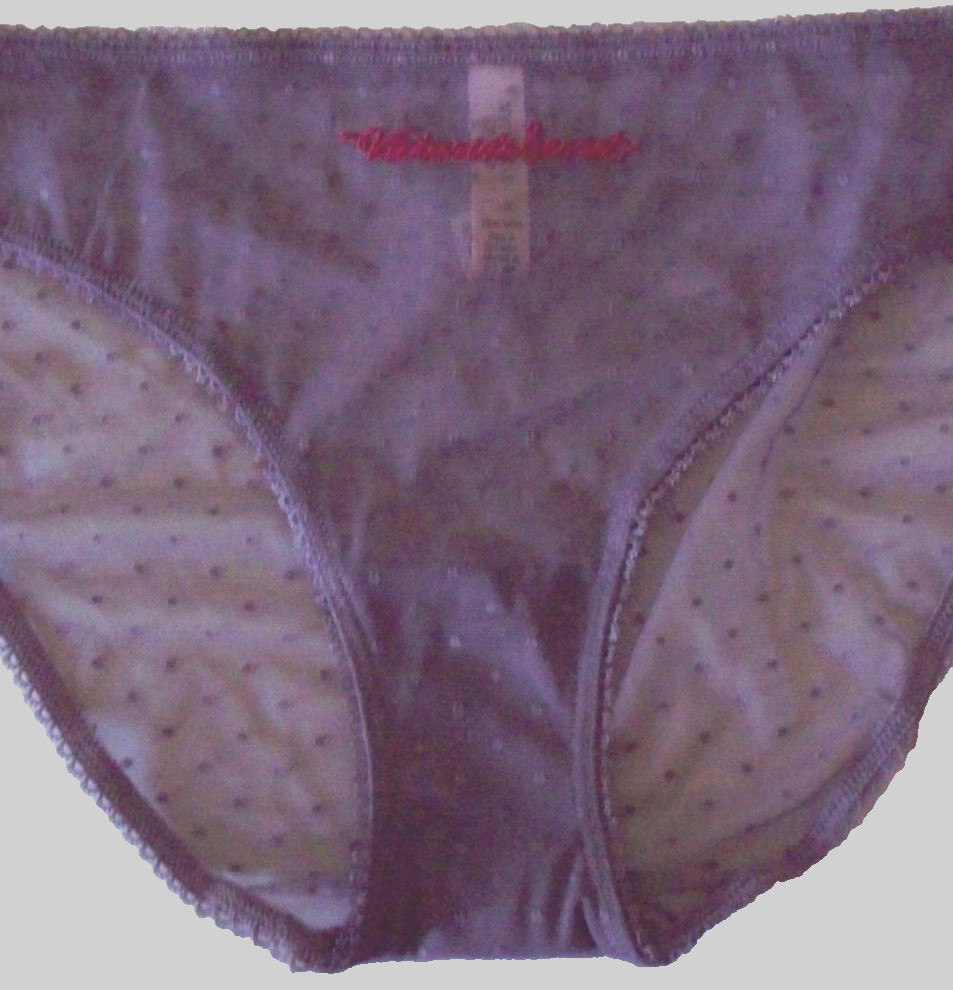 M Lilac Purple Polka Dot Mesh LOGO Stretch Victoria’s Secret BIKINI Panty