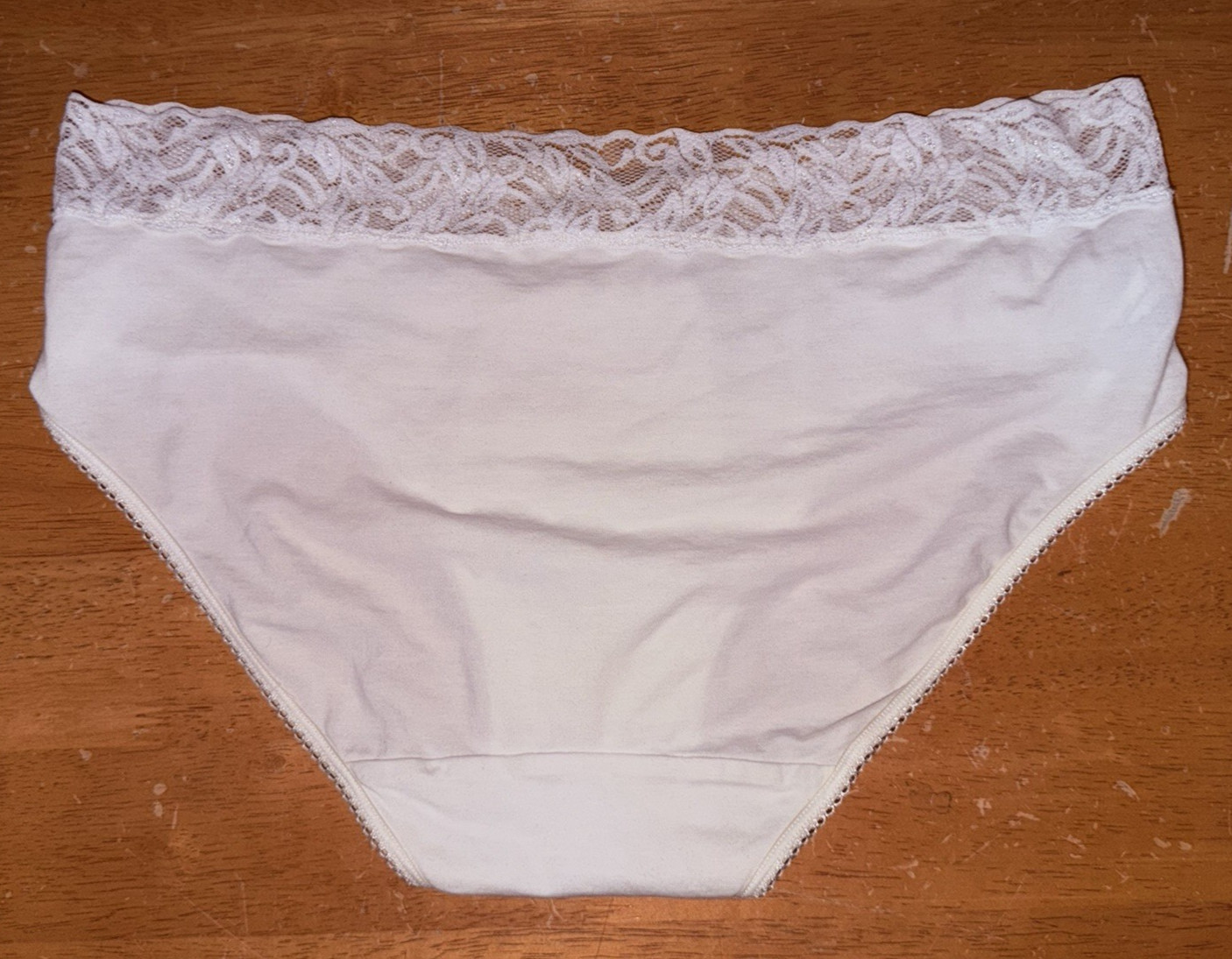 HTF New Wacoal 874235 Cotton Suede Hipster Brief Panties L 7 White NWOT