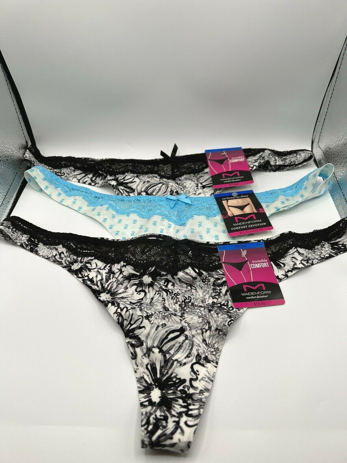Maidenform 3 Pairs Comfort Devotion Thong Panty Size XL/8 Mixed Lot 40149 NWT